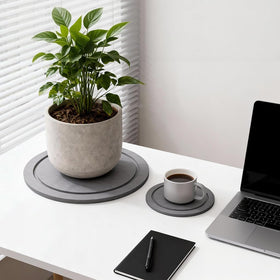 Johamoo diatomaceous-earth saucer quickly absorbs water from plant trays.