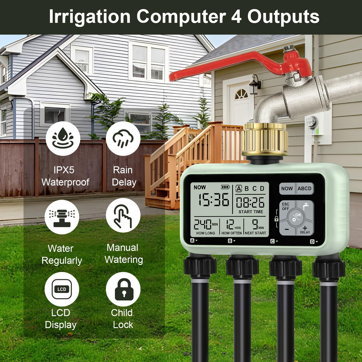 Johgee manual mode image highlighting on-demand watering