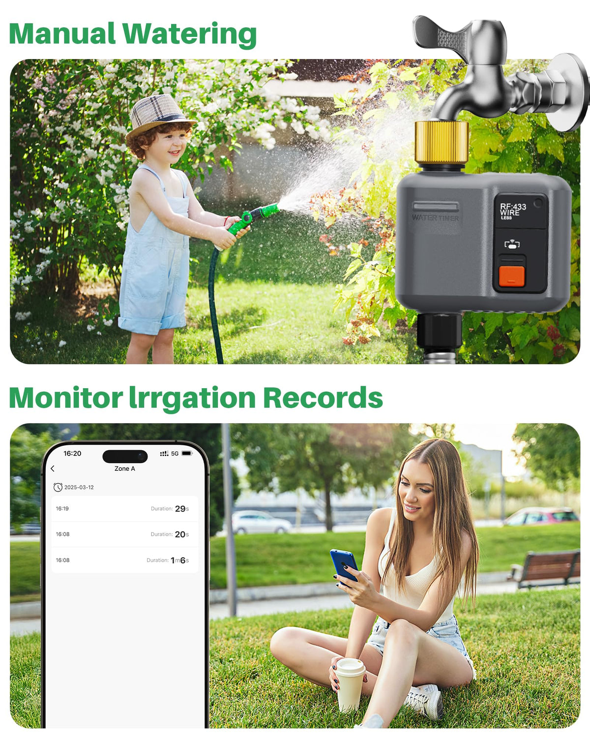 johgee manual mode allows quick on-demand watering in emergencies