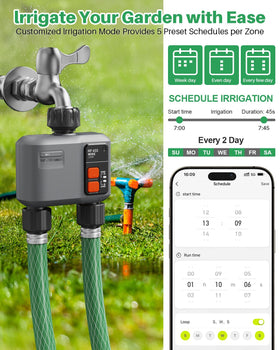 Johgee extendable timer system supports larger garden coverage.