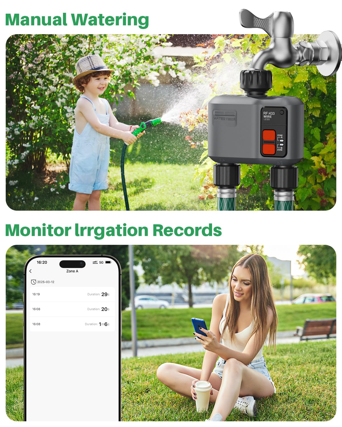 Johgee IP55 waterproof timer withstands outdoor weather conditions.