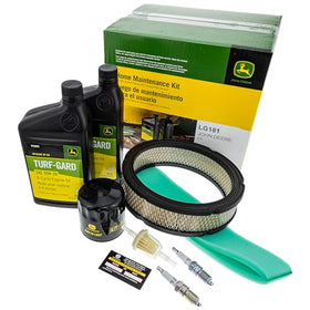 John Deere LG181 filter kit user guide card illustrates simple setup.