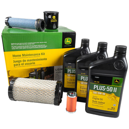 John Deere LG243 oil filter included for reliable engine maintenance.