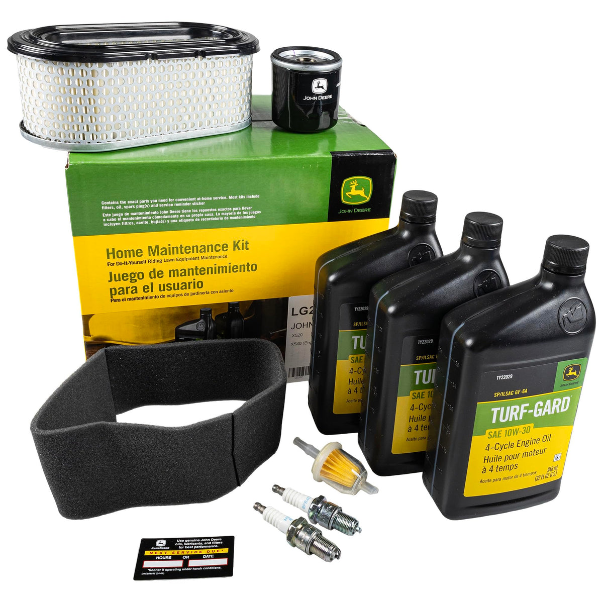 John Deere LG257 kit display with OEM parts for DIY tractor maintenance.