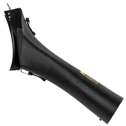 John Deere AM143911 lower bagger chute front view showing precise grass routing