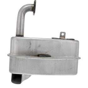 John Deere muffler GY22156 shows exhaust holes and tube layout for efficient dispersal.