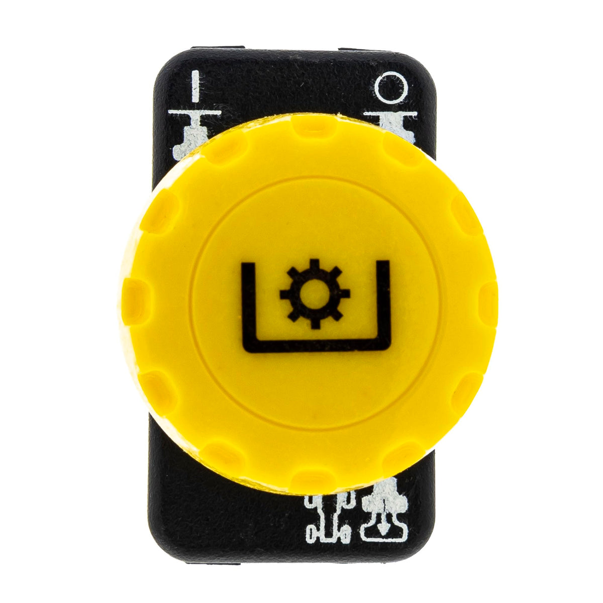 John Deere LVA21438 switch side view showing compact OEM design.