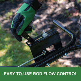 John Deere spreader with direct rod control for precise gate operation