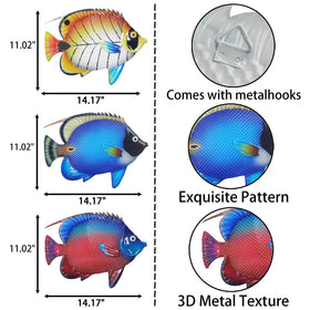 John's Studio metal fish wall decor adds playful charm to fences or patios.
