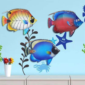 Outdoor-ready fish wall art enhances patio decor with coastal vibes.