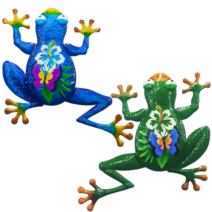 John's Studio two-piece frog wall decor for outdoor garden accents
