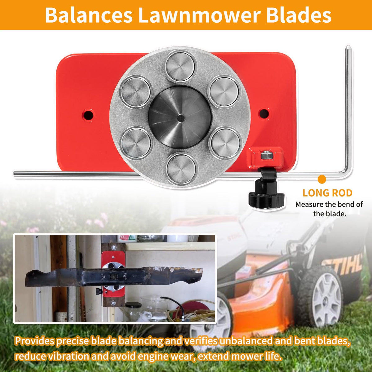 johntruck blade balancer troy-bilt-compatible simplifies mower blade maintenance.