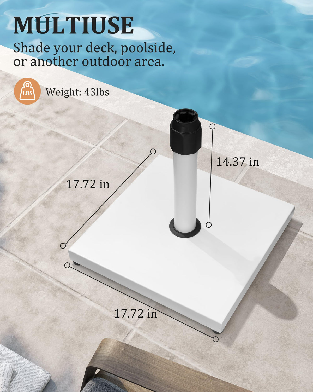 JOINHOM umbrella base four adjustable feet on stable ground