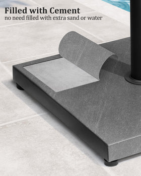 JOINHOM grey finish base for decks and patios blends with outdoor decor.