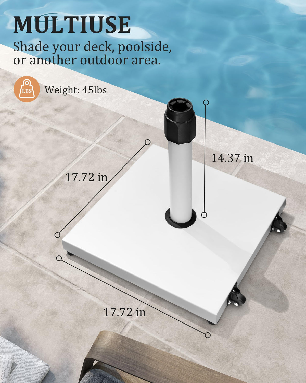 JOINHOM concrete-filled base delivers durable, weatherproof performance for outdoor use
