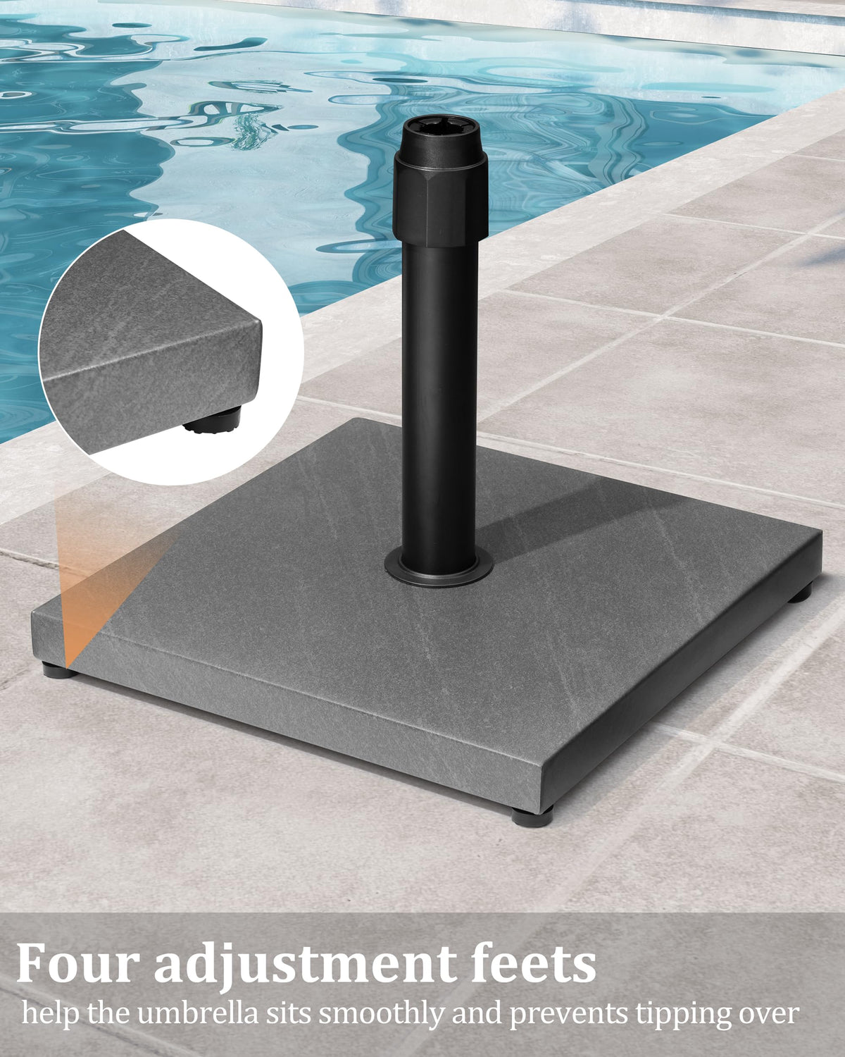 JOINHOM concrete-filled base delivers lasting support without extra sand or water.