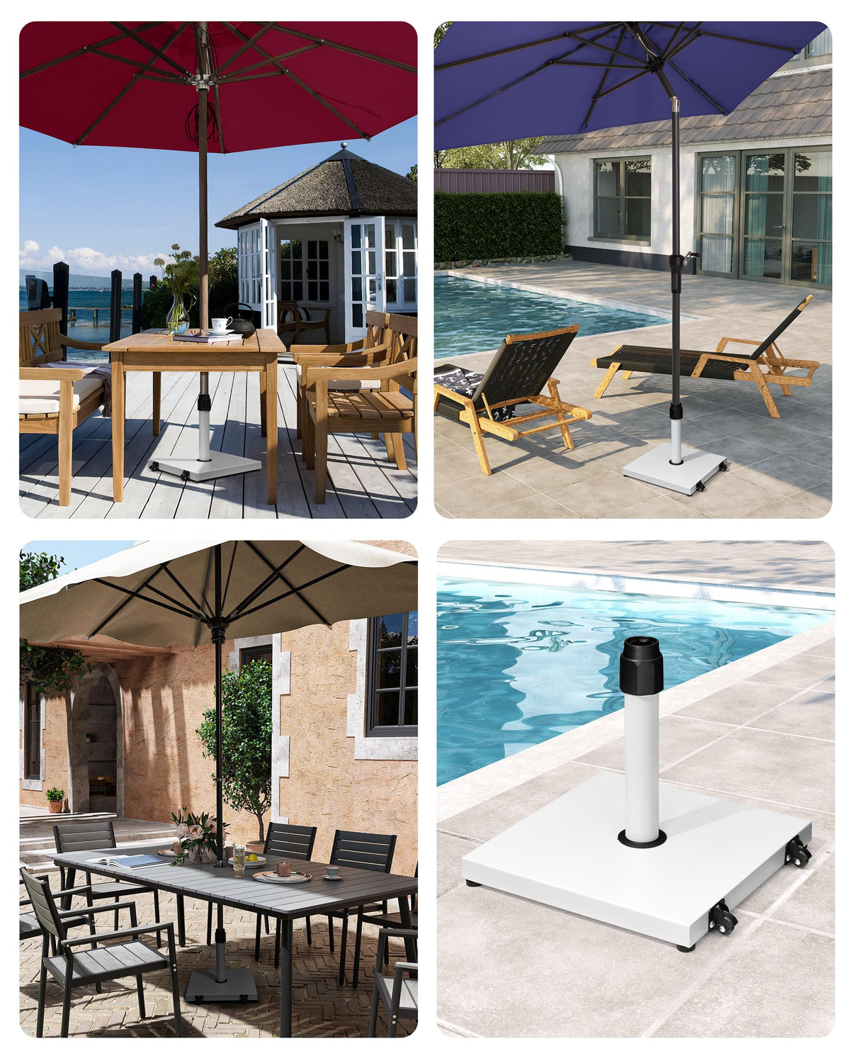 JOINHOM umbrella base wheels enable easy relocation without sacrificing stability