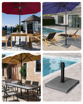 JOINHOM wind-resistant base keeps your market umbrella steady on breezy days.