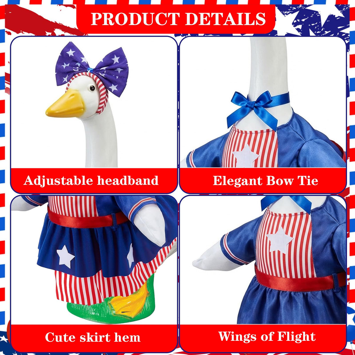 JOJFOUK desk goose outfits for indoor patriotic decor