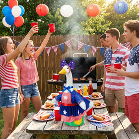 JOJFOUK outdoor patio decor with vibrant patriotic attire