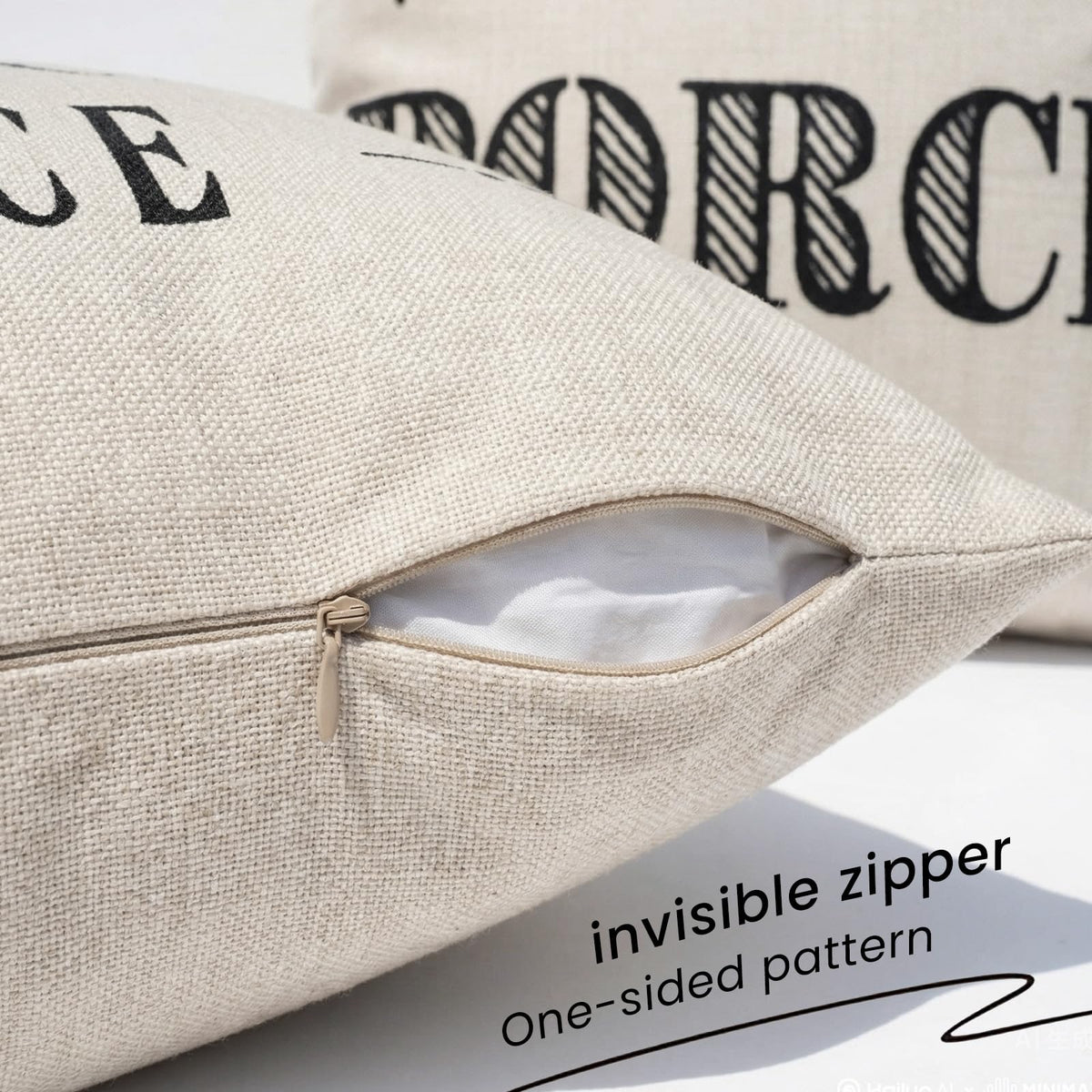 JOJOGOGO beige outdoor pillow cover with solid back for versatile indoor-outdoor use