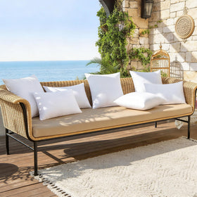JOJOGOGO porch swing with lumbar insert adds comfortable contour.