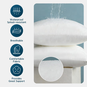 JOJOGOGO waterproof lumbar pillow insert close-up shows durable fabric and plush fill.
