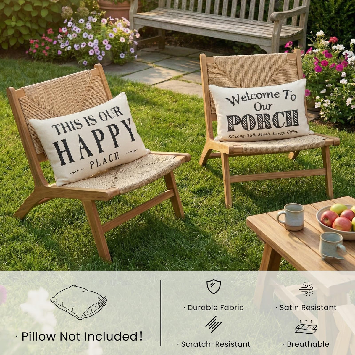 JOJOGOGO waterproof 12x20 pillowcase with invisible zipper keeps cushions neat outdoors