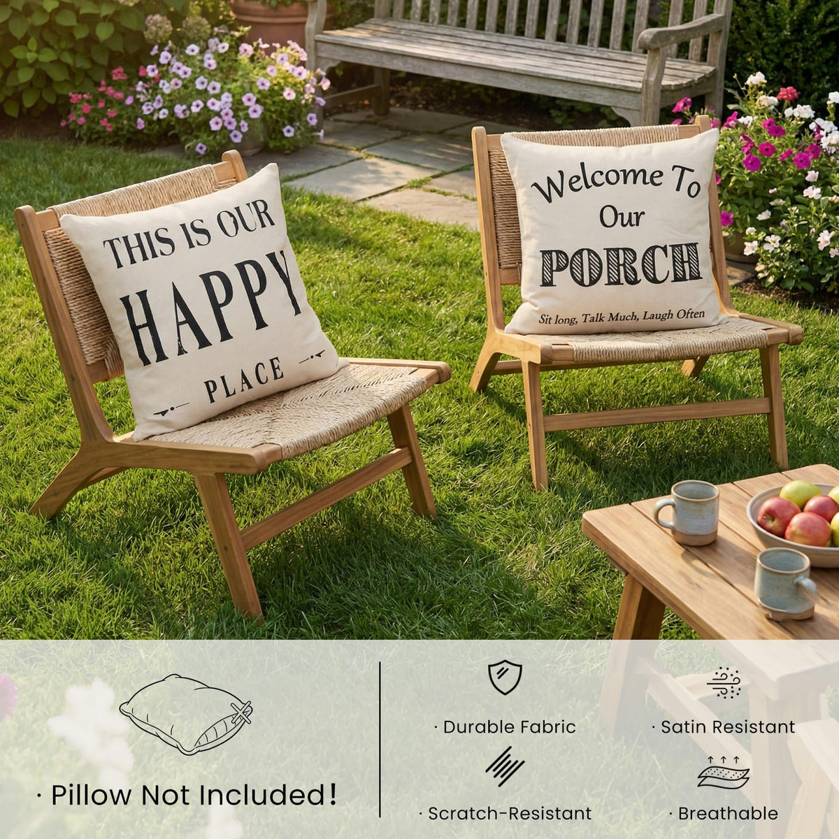 JOJOGOGO waterproof pillowcase protecting patio cushions from spills