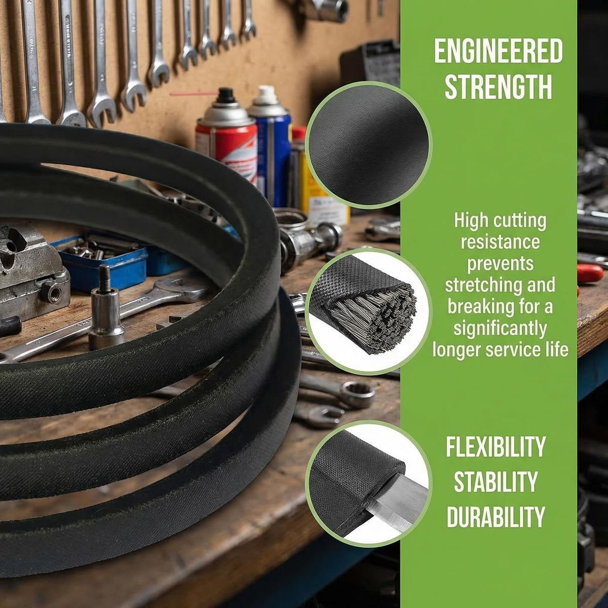 JoJoiasTop 532133035 drive belt length image confirms 41in sizing