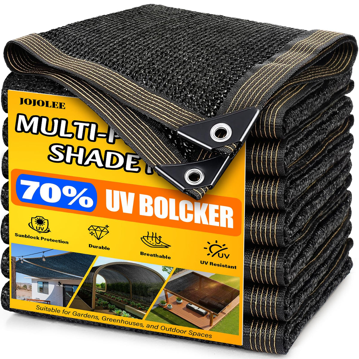 JOJOLEE 70% shade cloth on a patio creates cooler, comfortable outdoor space
