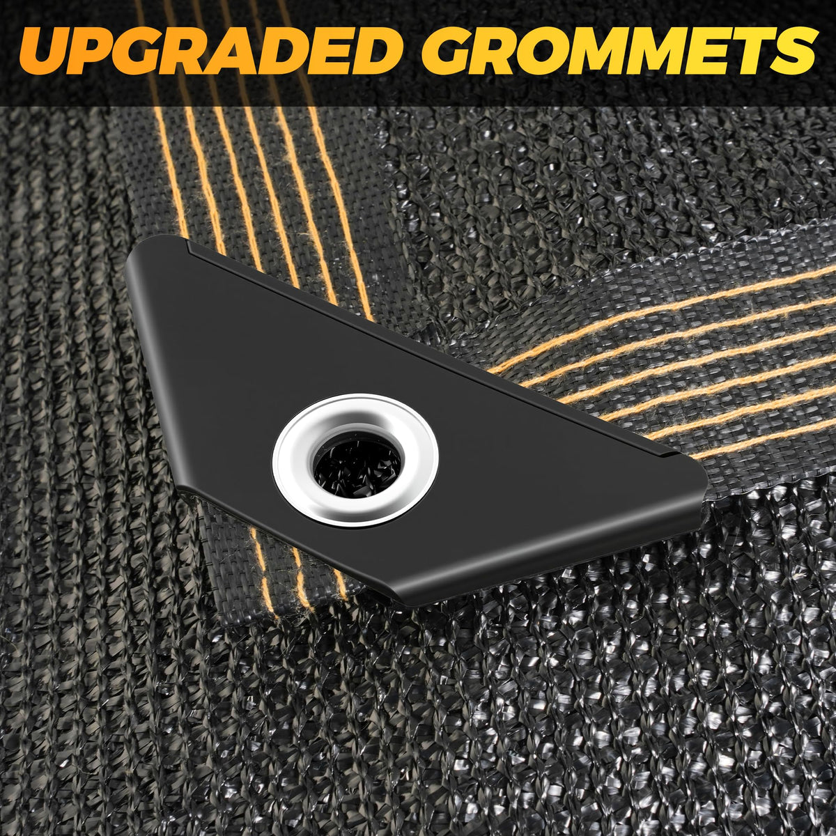 Reinforced corner leather sleeves on JOJOLEE shade cloth handle tension reliably