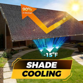 Rust-proof grommets on JOJOLEE shade cloth resist weather and hanger stress