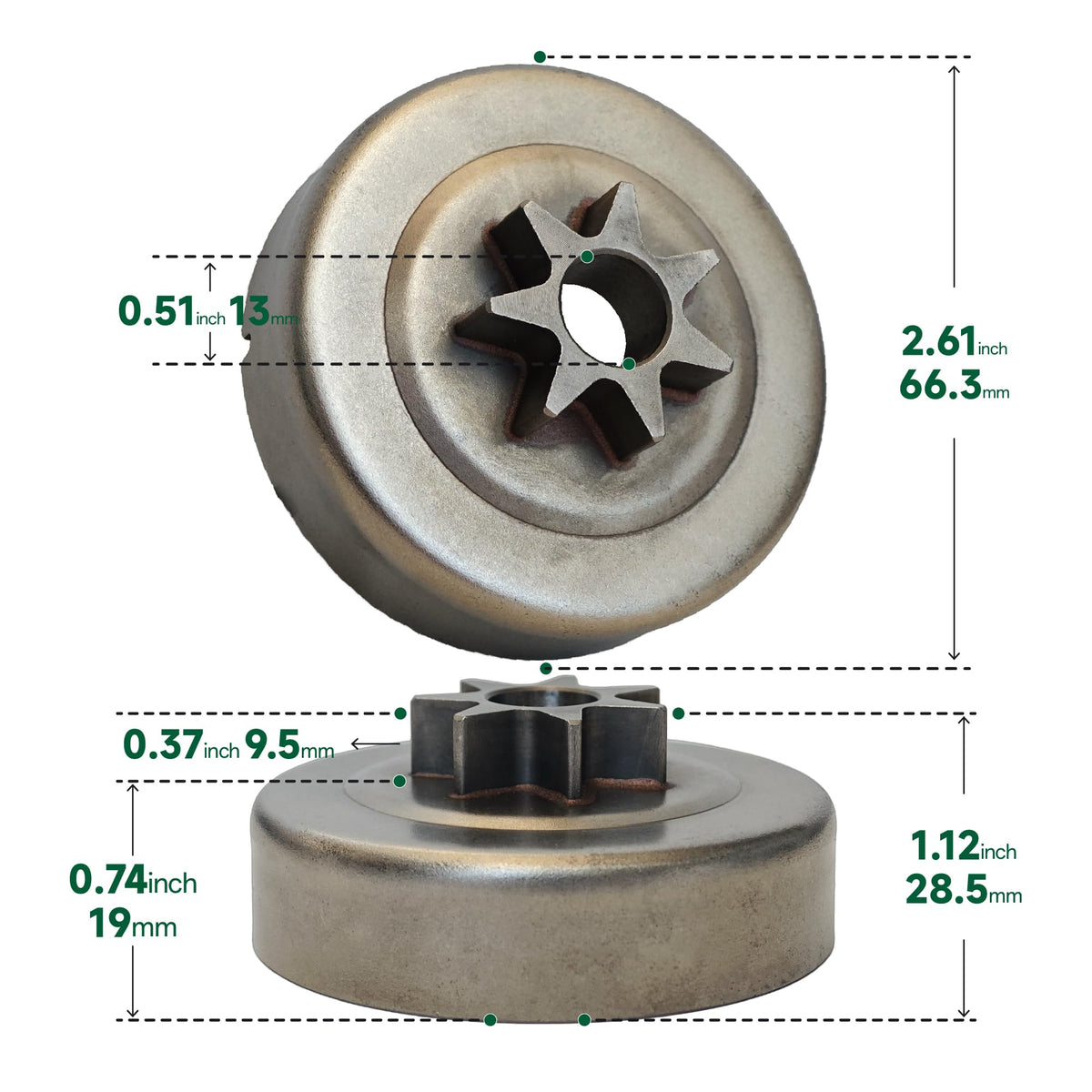JoJoPar 325-7T sprocket aligns precisely for STIHL compatibility