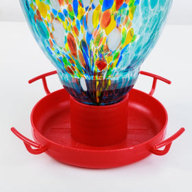 Jola's House Blue Fire Glass Waterer adds aesthetic appeal while inviting birds outdoors