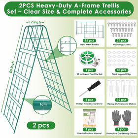 Jollidecor heavy-duty metal trellis grid offers sturdy garden support.