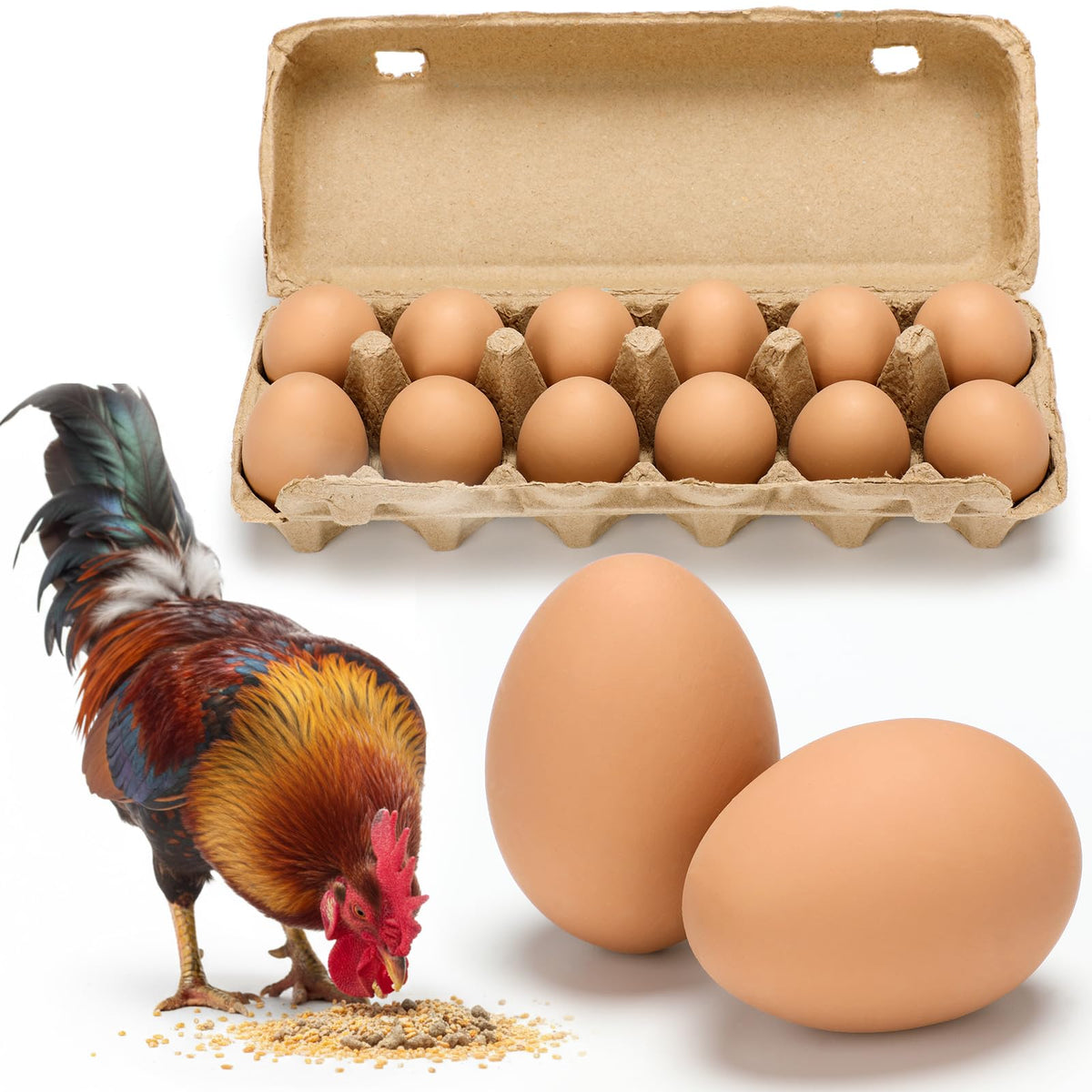 JolliLudo ceramic nesting eggs for coop guidance and realistic appearance.