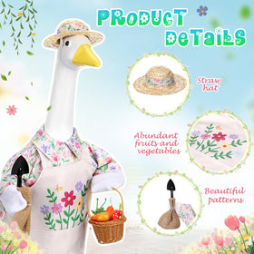 JolliLudo Straw Hat adds whimsy to outdoor goose displays.