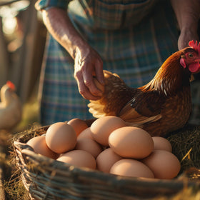 Brown ceramic eggs support natural coop routines and egg collection.