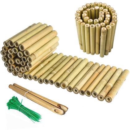 Jollybower bamboo edging defines a straight garden border with natural appeal.