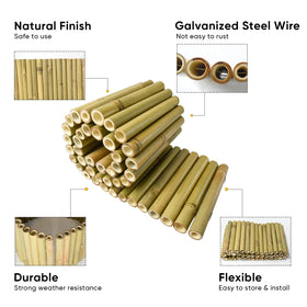 Jollybower bamboo edging profiles a patio path for clean yard edges.