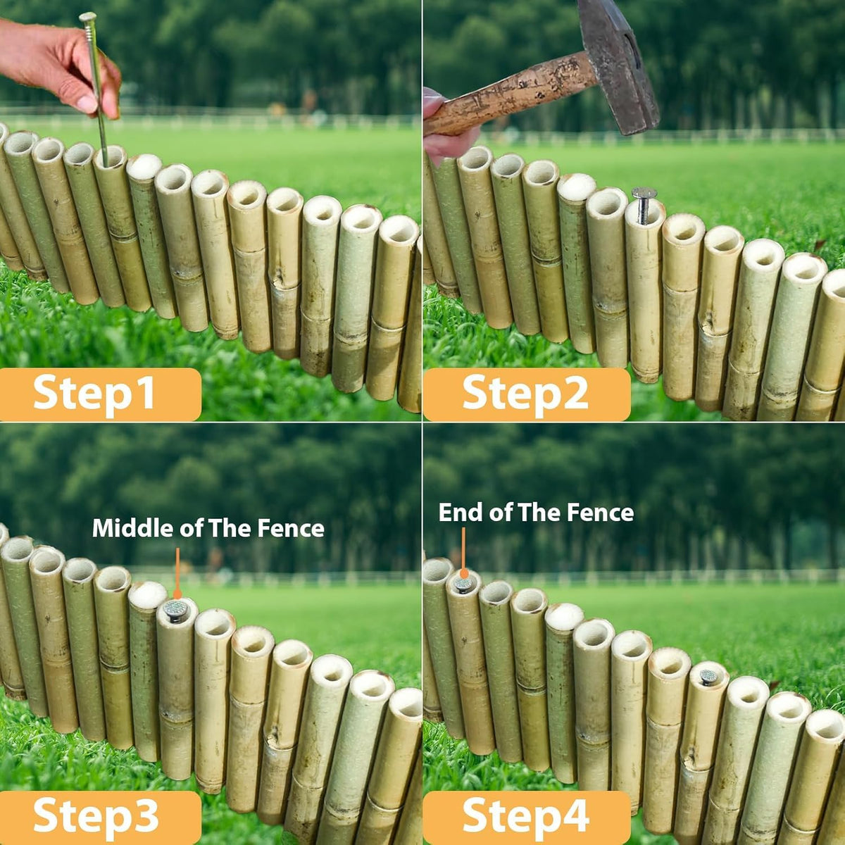 Jollybower bamboo edging serves as a yard fence divider for tidy spaces.