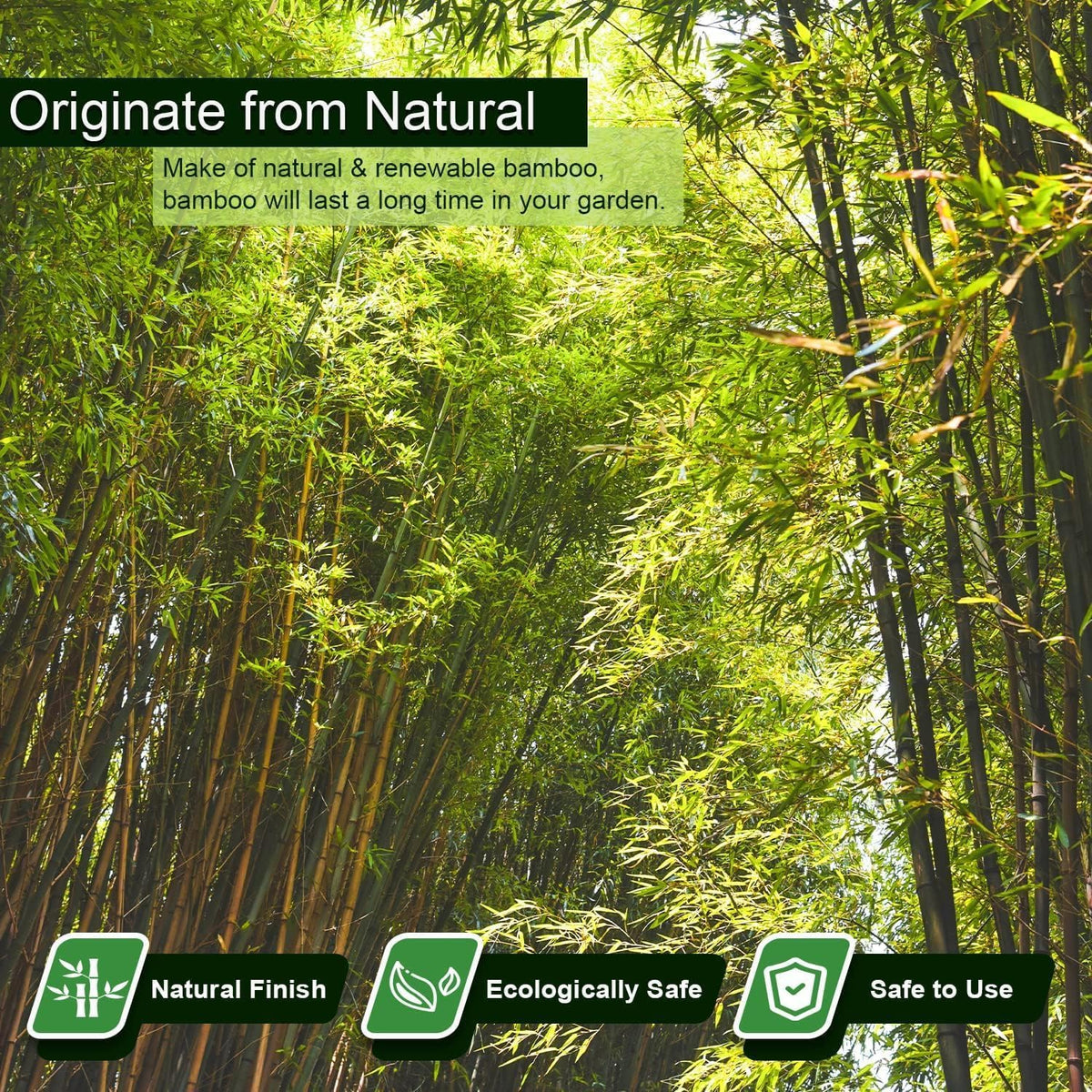 Jollybower 7-20inch bamboo stake emphasizes durable garden support.