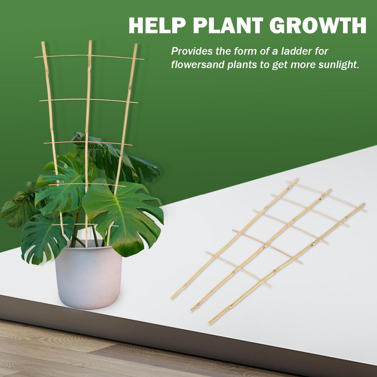 Jollybower bamboo trellis for indoor plants helps vines climb with stable support.