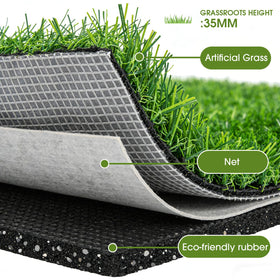 JOLLYDAY realistic fake lawn for rooftop garden adds instant greenery.