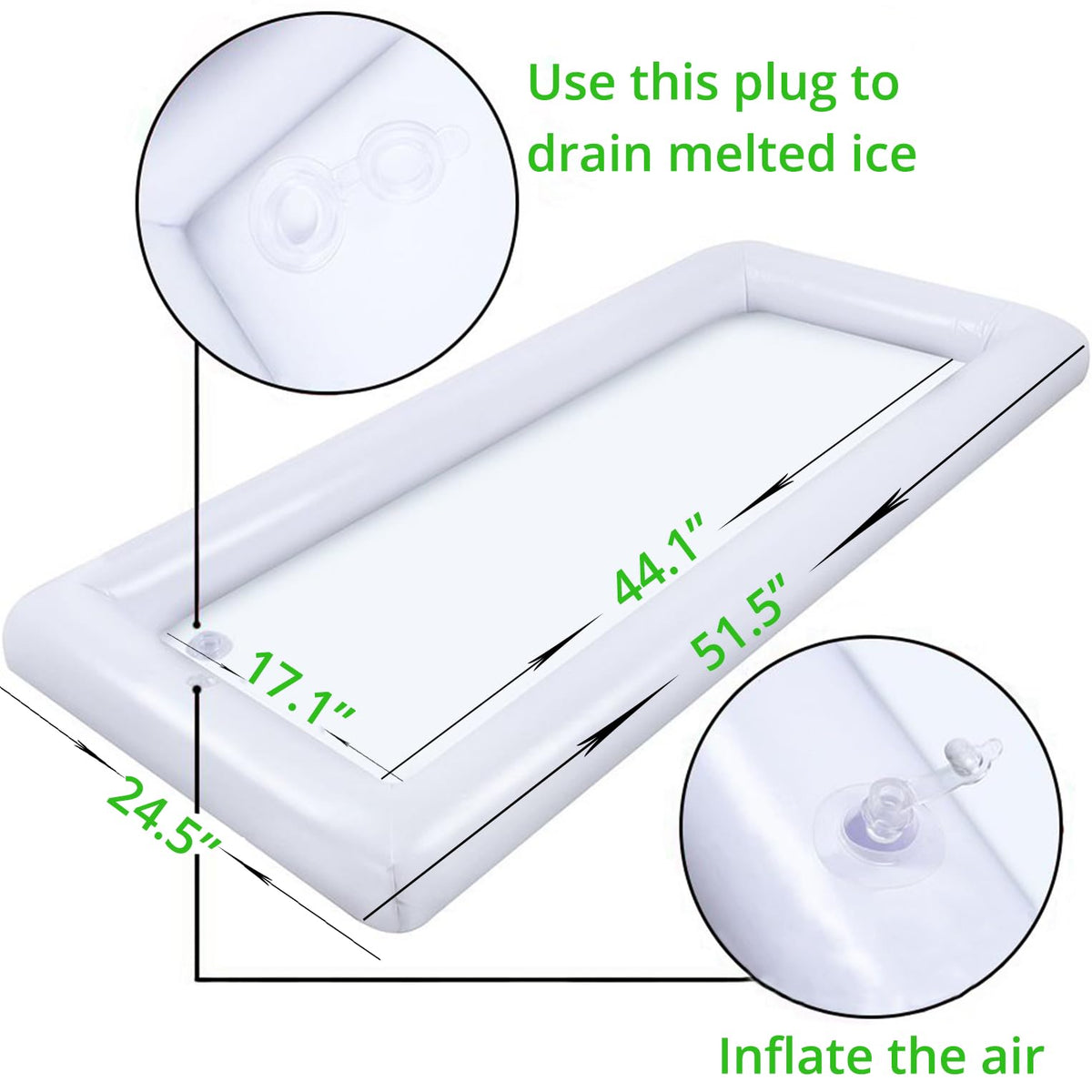 Jollylife clear drain plug design enables quick drainage after use.
