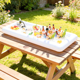 Jollylife versatile food and beverage holder enhances table layouts.