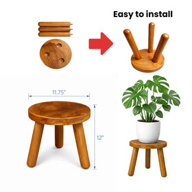 JOLLYMER compact teak stool fits tight spots beautifully.