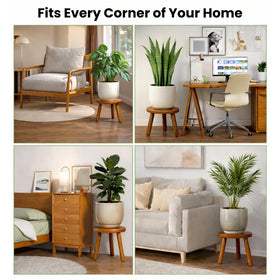JOLLYMER solid teak stool offers sturdy, long-lasting support.