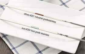 JOMVERL reusable stainless steel skewers are easy to clean after grilling.